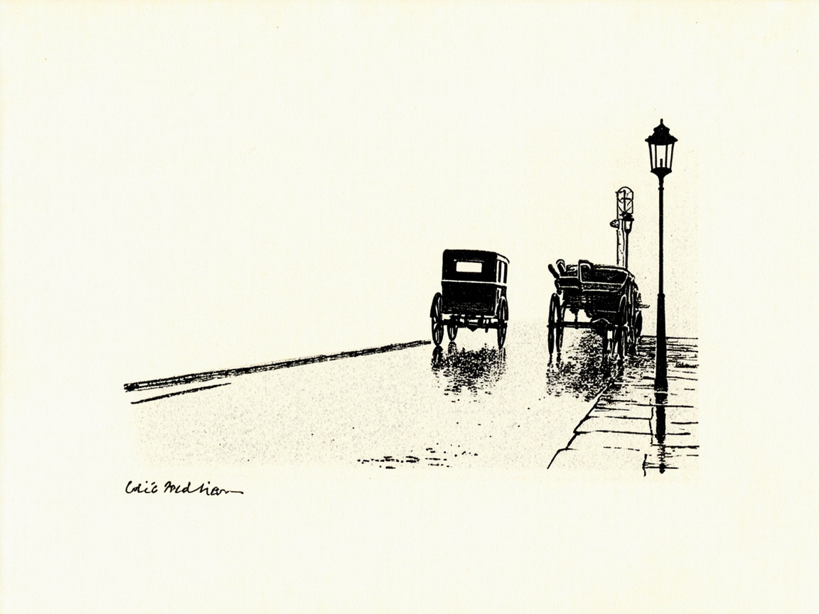 A wet London street